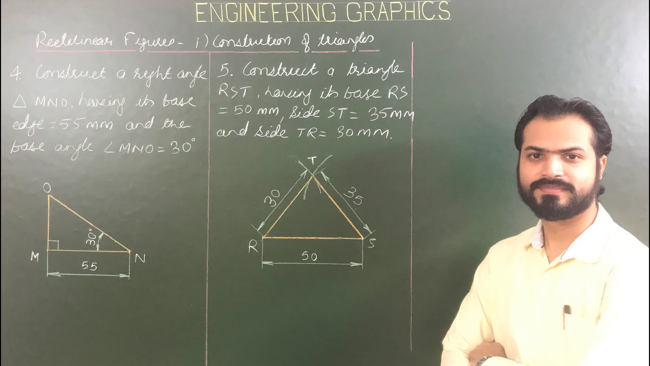 Construction Of Triangles in Engineering Graphics class-XI CBSE