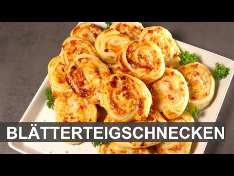 Blätterteigschnecken herzhaft nach Elsässer Art (Rezept)