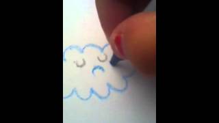 How to draw a cute sad cloud