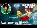 24 Hour LAST TO LEAVE POOL Challenge ft/ Lilly K vs Txunamy