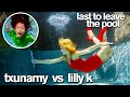24 Hour LAST TO LEAVE POOL Challenge Ft Lilly K Vs Txunamy
