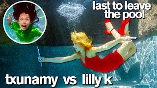 24 Hour LAST TO LEAVE POOL Challenge ft/ Lilly K v