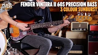 Video thumbnail for No Talking...Just Tones | Fender Vintera II 60s Precision Bass | Rosewood - 3-Colour Sunburst by Peach Guitars