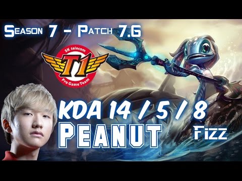 SKT T1 Peanut FIZZ vs RUMBLE Top Lane - Patch 7.6 KR Ranked