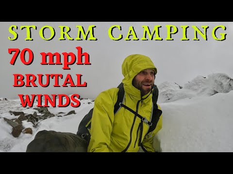 SOLO CAMPING IN A STORM - BRUTAL STRONG WINDS and RAIN - Stybarrow Dodd Lake District UK Backpacking