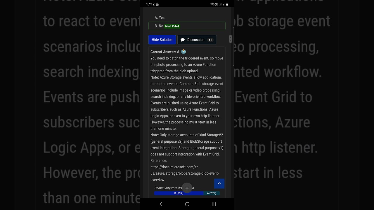 AZ-204 exam Q&A: #36 Start photo processing when upload to Azure storage blob