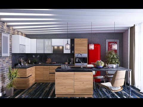 Кухонный высокий шкаф 600, Шервуд, со стеклом левый ЛД 281.451.000.038, серый/черный в Челябинске - видео 2