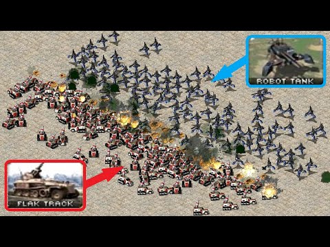 Flak Tracks vs Robot Tanks - Same Cost - Red Alert 2