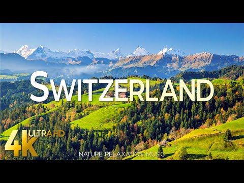 FLYING OVER SWITZERLAND (4K UHD) - Relaxing Music Along with Beautiful Scenery - 4K Video Ultra HD