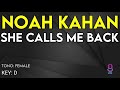 Noah Kahan - She Calls Me Back - Karaoke Instrumental - Female