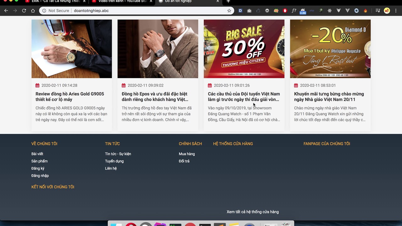 [Seri website đồng hồ] - Đồ án tốt nghiệp - Review các page static