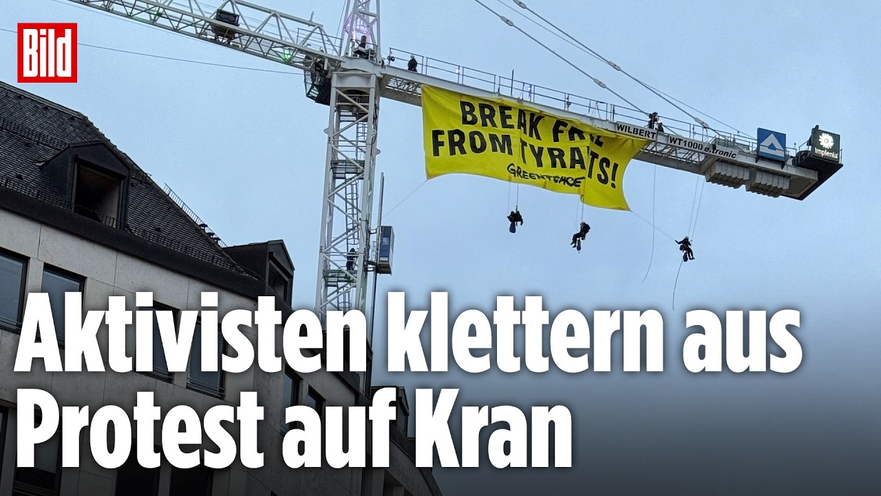 PROTEST IN MÜNCHEN: Greenpeace-Aktion zur Sicherheitskonferenz – Banner gegen Energieabhängigkeit