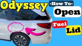 Honda Odyssey -- How to Open Gas Fuel Lid 2018 2019 2020 2021 2022 2023