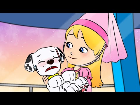 BABY MARSHALL IS CRYING BUT TAKING CARE BY KATIE IN THE HEAD QUARTER OF PAW PATROL