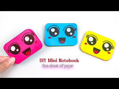 Easy Mini Notebook from ONE sheet of Paper - Easy Paper Crafts - DIY Back to school