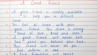 Write 10 lines on A Good Friend | Short essay | English