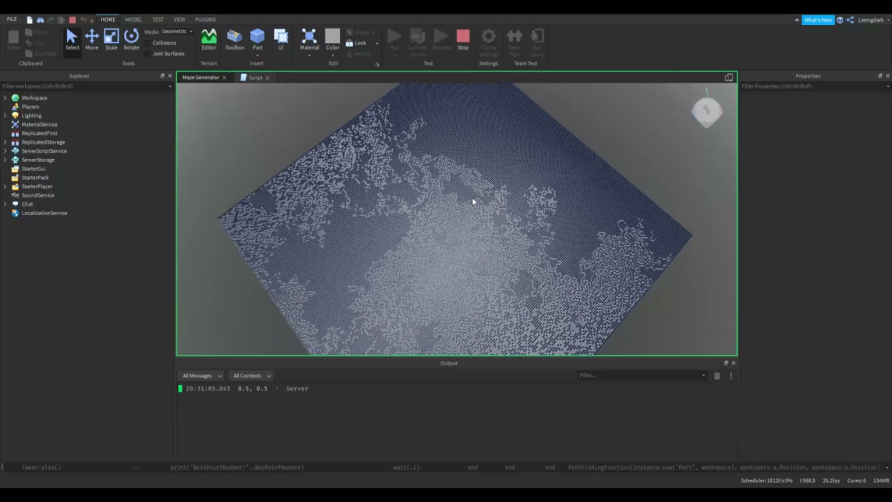 Generating a 40,401Cell Maze Using Recursive Backtracking