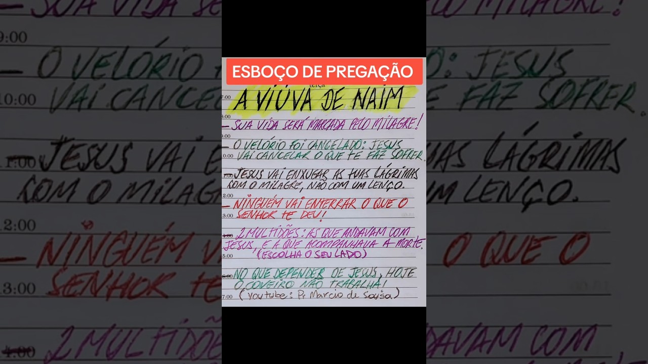 ESBOÇO DE PREGAÇÃO PODEROSA - A VIÚVA DE NAIM #jesus #pregacao #biblia #esboço