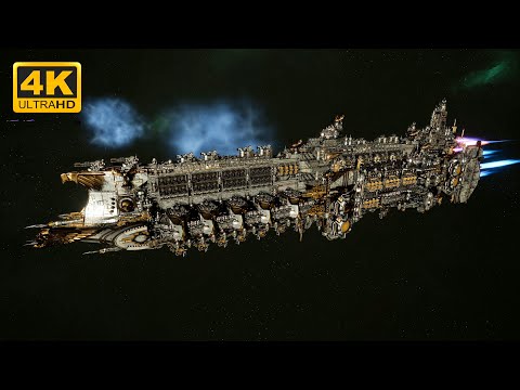 Imperial Navy vs Orks - Skalgrim Mod - 4K Quality - Battlefleet Gothic Armada 2