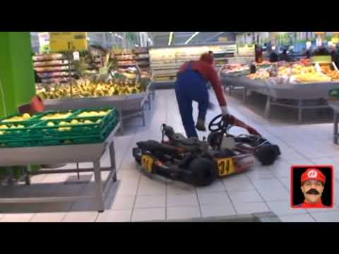 I Put Coconut Mall Over Some Guy Driving Around In A Real Mario Kart... (LOUD)