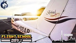 FLIGHT SCHOOL - DAY 1 - Toronto Downtown Scenic Flight - Pilot Vlogs #1