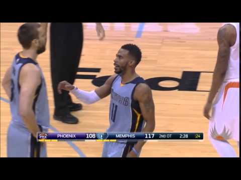 Gasol blocks Morris, ball goes to Conley, gives it to Allen for a dunk - Suns @ Grizzlies 11-1-2015