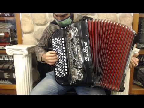 3845 - Black Dallape Organtone Chromatic Button Accordion 6 Row B System LMMH 93 140 $2999