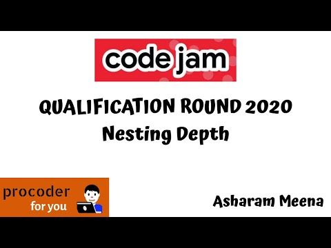 Google Code Jam 2020 Qualification Round | Nesting Depth