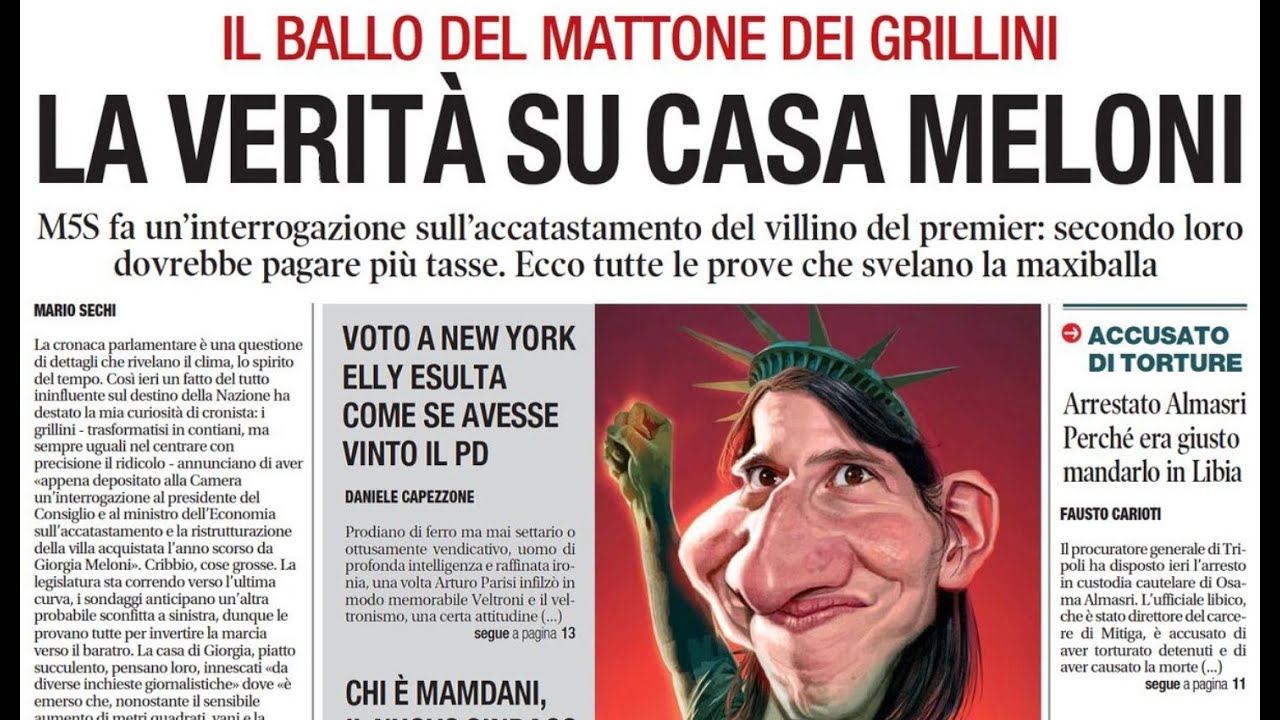 RASSEGNA STAMPA 6 NOVEMBRE 2025 QUOTIDIANI NAZIONALI ITALIANI  PRIME PAGINE DEI GIORNALI DI OGGI