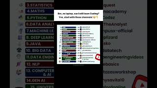 how to learn coding without laptop...by YouTube. some important websites are here subscribe for Mor😊