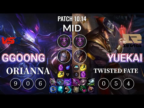 VSG Ggoong Orianna vs RNG yuekai Twisted Fate Mid - KR Patch 10.14