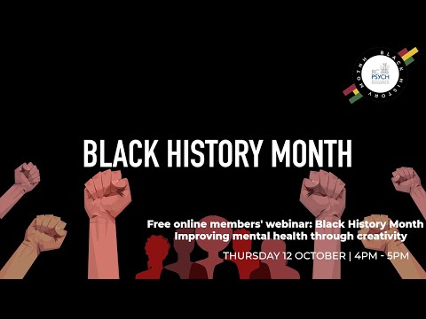 Free members' webinar: Black History Month – Improving mental health through creativity (12 Oct 2023)
