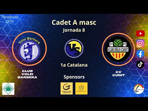 Cv Barberà vs Cv Cunit, Cadet A masculí, J8, 16/11/25, 1a Catalana, #Aymibarberà!!