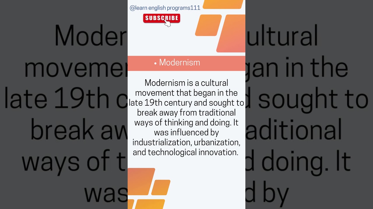 What is modernism? Introduction to modernism. Learn english programs111