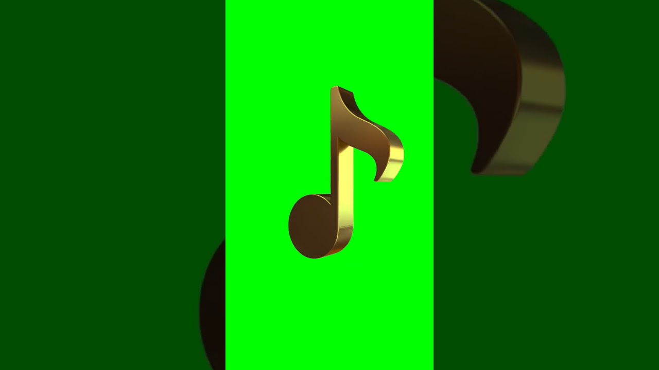 Green Screen Golden Musical Note #shorts #musicalnotes #note