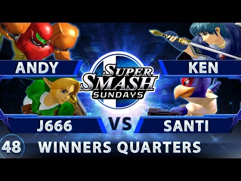 SSS 48 - Andymosity & J666 vs. Ken & Santiago - SSBM Winners Quarters - Smash Melee