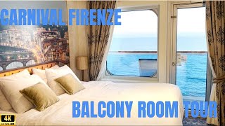 Carnival Firenze Balcony Room Tour 🛳 Full Walkthrough & Ocean View