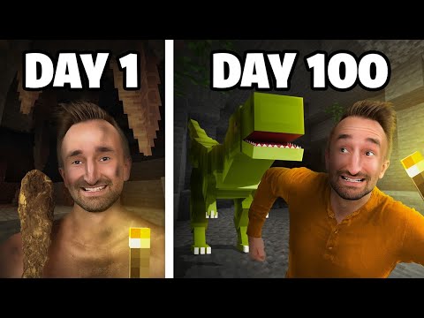 Surviving 100 days in INSANE Minecraft caves!