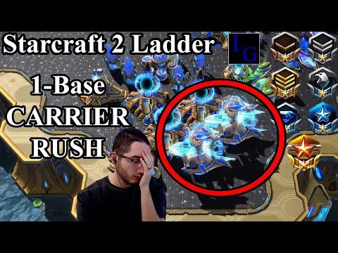 Zerg vs Protoss LIVE GAME | 1-Base Carrier Rush! | Starcraft 2 ZvP Ladder