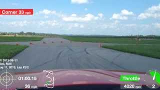 preview picture of video 'Autocross with Harry's Laptimer Data Overlay 8/11/2013 Run 2 Kansas City Region'