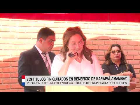 Presidenta del INDERT entregó títulos en Karapaí, Amambay