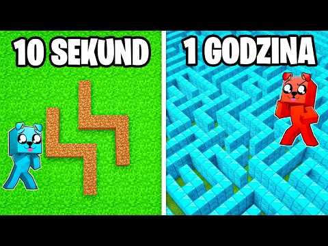 10 SEKUND vs 1 GODZINA BUDOWA WIELKIEGO LABIRYNTU w Minecraft!