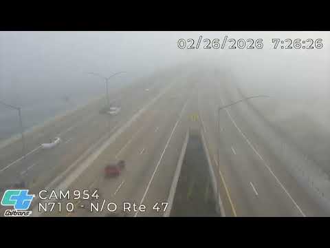 Heavy Fog Limits Visibility on Long Beach Roads