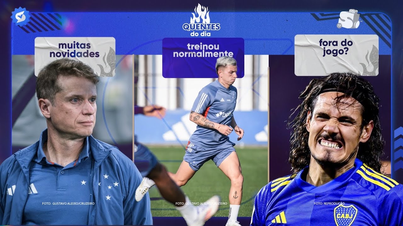 BARREAL TREINA NA TOCA • TIME COM NOVIDADES DIANTE DO BOCA • CAVANI VIRA DESFALQUE