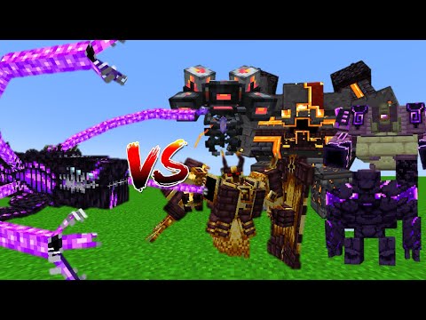 The Leviathan(L_Ender's Cataclysm) Vs L_Enders' Cataclysm Bosses(On Land) - Minecraft Mob Battle