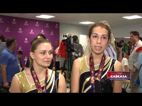 Anna Kornetskaya and Yana Pavlova win gold in synchronized trampoline at the European Games