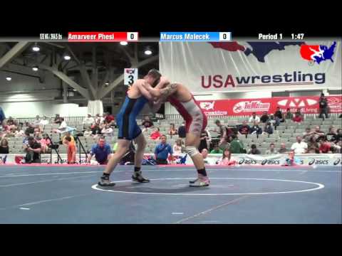 Amarveer Phesi vs. Marcus Malecek at 2013 Junior Nationals - FILA - FS