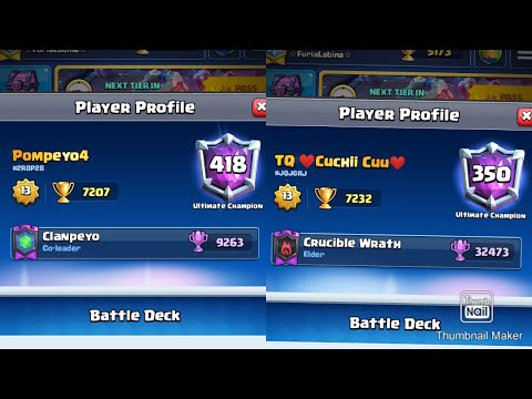 POMPEYO4 VS TQ ❤Cuchii Cuu❤  - (CLASH ROYALE) GAMEPLAY