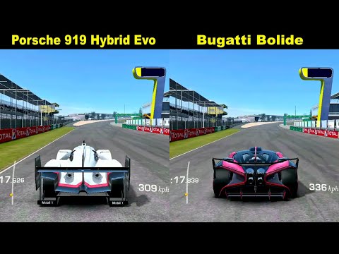Porsche 919 Hybrid Evo vs Bugatti Bolide