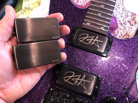 ESP KH-2 Purple Sparkle unboxing & EMG Bone Breaker vs 81 comparo! Mesa Triple Rectifier.
